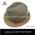 dark color men's straw hat flat brim bowler hats cheap for promotional